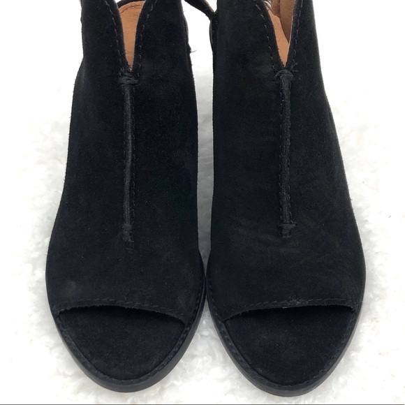 Frye “Courtney Sling” Suede Peeptoe Shootie Bootie - Picture 3 of 8